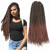 Ombre Box Braids Crochet 14 18 18 polegadas 1cm de diâmetro 3x Extensões de trança sintética Extensões de cabelo 22 fios/pacote