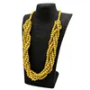 Chains Handmade Wind Yellow Wood Necklace & Pendant African Jewelry Statement Bib Beads Collar Long