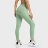 Calça de cintura alta L199 Calças de yoga femininas Leggings elásticas sem linha T Calças esportivas de corrida