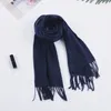 Scarves 2023 Winter Style Tartan Plaid Scarf Checkered Printed Double Side Fleece Warm Men Women Autumn Neck