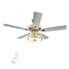 Classical Crystal Ceiling Fan Lamp W/ Reversible Blades & Remote Home Night Light With Control White C