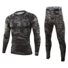 Roupa interior térmica masculina inverno velo quente collants compressão secagem rápida thermo lingerie conjunto longo johns homem camuflagem roupas