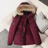 Parkas de plumón para hombre Ahora Chaquetas de plumón con cuello de piel con capucha Hombres / Mujeres El mismo abrigo Abrigo grueso de invierno para nieve al aire libre Herramientas Chaqueta de gran tamaño 231115