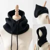 스카프 패션 겨울 여성 헤드 후드가있는 모자 스카프 이중 목적 여자 여자를위한 두꺼운 따뜻한 니트 풀오버 비니 두개골