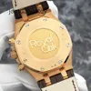 AP Swiss Luxury Watch Orologio da uomo serie Royal Oak 26331or Quadrante caffè con datario e funzione di cronometraggio 41mm Orologio meccanico automatico 19 Set completo