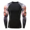 Mäns T-skjortor Sports Tights T-shirts Men's Long Sleeve Running Training Fitness Shirt Snabbtorkande Elastiska sportkläder