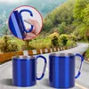 Cups Saucers Double Layer Stainless Steel Camping Water Cup Portable Mountaineering Hook Lock Mug Outdoor Travel With Handle