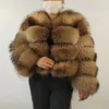 BEIZIRU – manteau en fausse fourrure de raton laveur pour femme, veste d'hiver à manches longues, de luxe naturel, haut épais, 231116