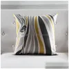 Coussin/Oreiller décoratif Coussin/Oreiller décoratif Coussin de style scandinave Er Home Decor Géométrique Décoratif Ers Zebra Throw Pill Dhfcq