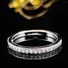 Klaster Pierścienie Solid Real 925 Srebrny Pierścień Silver Pierścień Weddna dla kobiet Eternity Finger Design Fashion Personalized LR4211as