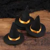 12 pezzi Strega Decor Mini cappello Halloween Puntelli decorativi Fai da te Accessorio Accessori Cappelli per bottiglie Cappellini in feltro 230920