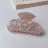 Neue Mode Einfache 8,5 CM Strass Verkrustete Lächelndes Gesicht Greifen Clip Retro Essigsäure Haifisch Clip Haarschmuck