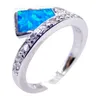 Bagues de fiançailles bague de mariage en argent Sterling 925 massif opale de feu bande femmes bijoux pour cadeau