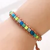 Charm-Armbänder Chakra Boho Naturstein Perlenarmband Einzigartige Freundschaft Leder Drop Single Wrap