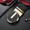 Belts 2023 Luxury Leather Belt Man Trend Young Automatic Button Fashion Business Casual Golf