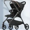 Strollers# Baby Carriage Bi-directional ultra lightweight foldable high landscape four wheel shock absorber baby stroller baby cart Q231116