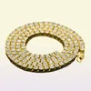 Hip Hop Tennis Chain Necklace Bling White Zircon Chains Jewelry Mens Women Fashion 5mm Silver Gold Chain Necklaces8011789