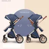 Strollers# Baby Stroller 3 In 1 High Landscape Baby Kar kan zitten kan draagbare Puinhoop Baby Cradel Infant Carrier Gratis Q231117