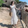 Casual Dresses Hepburn Style Elegant Flying Sleeve Fairy Dress Sexy Women Backless Summer One-piece White Korean Evening Beach Boho