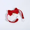 Hundehalsbänder Yule Gold Red Velvet Bow Bell Verstellbare Sicherheitsschnalle Cat Pet Collar Choker