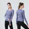 Lu-77 Women Yoga shirt T-Shirts T-Shirt pour Femme Haut de Course Respirant à Haute élasticité Séchage Rapide Sans Couture à Manches Courtes Sport-Cyclisme Vêtements de Gym