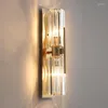 Lampes murales post-moderne cristal luxe salon nordique Simple chambre chevet Hong Kong-style TV fond allée lampe