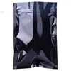 Black Plastic mylar bags Aluminum Foil Zipper Bag for Long Term food storage and collectibles protection two side colored Lpsjq