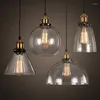 Pendant Lamps Vintage Amber Glass Art Suspensions Luminaires LED Simple Retro Lustre Home Interior Chandelier Hanging Light Ceiling Room