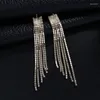 Kolczyki Dangle Yfjewe Trendy Long Tassel for Women Crystal Oświadczenie wieczór uporządkowania biżuterii E642