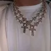 Personalisierte Ankh Halskette 20mm Iced Out Moissanit Kreuz Anhänger Kette Hip Hop Rock Style Rapper Modeschmuck