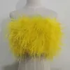 Pele feminina comprimento falso 22cm 100 natural avestruz cabelo sutiã roupa interior feminino casaco de pele real mini saia personalização 231116