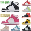 2024 avec boîte Big Kids Designer Chaussures Blanc Noir Duncks Panda High Kid Garçons Filles Baskets Enfants Baskets d'école primaire Kentucky Syracuse Youth Sneaker Taille 37