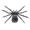 Brooches Pins Creep Stylish Full Pave CZ Eight-Legged Red Eyed Black Spider Insect Pin Costume Accessory For Halloween FestivalPins Kirk22