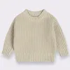 Pullover Baby Sweaters Autumn Winter Kids Boys Girls Long Sleeve Pure Color Knit Sweater Clothes 231115