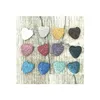 Charms Mti-Colored 20Mm Heart Shape Natural Lava Rock Stone Beads Diy Essential Oil Diffuser Pendants Jewelry Necklace Earrings Making Dhwdk