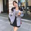 Women's Trench Coats XIZOU 2023 Women Contrast Color Spliced Blazers Korean Fashion Loose Blazer Jackets Ladies Y2K Streetwear Chic Casual