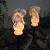 Garden Decorations Statues Angel Solar Light Outdoors Balcony Lights Decoration Waterproof For Fence Lawn Landscape Lamp Stake
