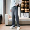 Herrbyxor Autumn Winter Kpop Fashion Style Harajuku Slim Fit Trousers Loose Casual All Match High Street Straight Cylinder Suit Pant