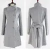 Women's Wool Blends Women Fashion Lapel Wool Coat Ladies Autumn Winter Manteau Femme Overcoat Cotton Mixing High Quality Long Slim Coats 231116