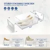 Skoförvaringslådor Rensa plast Stapble Shoe Organizer för garderob fällbara skor containrarfack Hållare 10 st ZZ ZZ