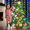 Wall Decor Baby Montessori Toy 32pcs DIY Felt Christmas Tree Toddlers Busy Board Xmas Tree Gift for Boy Girl Door Wall Ornament Decorations 231116