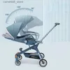 Poussettes # Luxe haute vue bébé poussette bidirectionnelle ultra-légère Portable pli poussette peut s'asseoir et s'allonger quatre roues chariot voyage landau Q231116