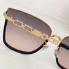 Óculos de sol luxuosos de designer com armação de olho de gato de metal e logotipo na superfície do espelho com óculos gradientes Z2022E conectados às têmporas e pernas para férias de lazer