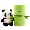 Travesseiro cartoon panda boneca com tubo de bambu algodão super macio abraçando para sofá carro