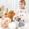 Animais elétricos/rc 18cm Simulação elétrica Puppy Plush Toys Interactive Cute Dog Robot Funny Wagging Shaking Toy for Kids Birthday Xmas Gift 230414