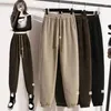 Herrenhose aus Cord, groß, für Damen, 2023, Herbst/Winter, verdickt, sportlich, lässig, mit losen Füßen und Samtschutz