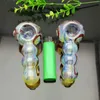 Smoking Pipe Mini Hookah glass bongs Colorful Metal Shape 3 Ball painted glass pipe