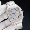 Montre de luxe en diamant pour hommes et femmes, automatique et mécanique, saphir, 40MM, haut de gamme, ceinture en acier inoxydable