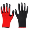 12Pair Gloves Rubber Multipurpose Black Stretchable Rubber Coated Working Gloves Construction Safety Length 23.5cm