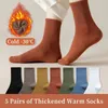 Socken Strumpfwaren 5 Paar Damen sind einfarbige Herbst- und Winterfarben, einfache, dicke, modische, bequeme Mid-Pipe-Socken 231115